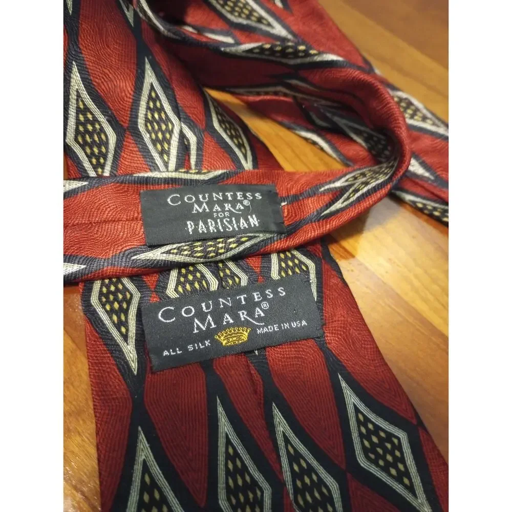 Countess Mara Men's Silk Tie Made in USA 58 inches‎ long